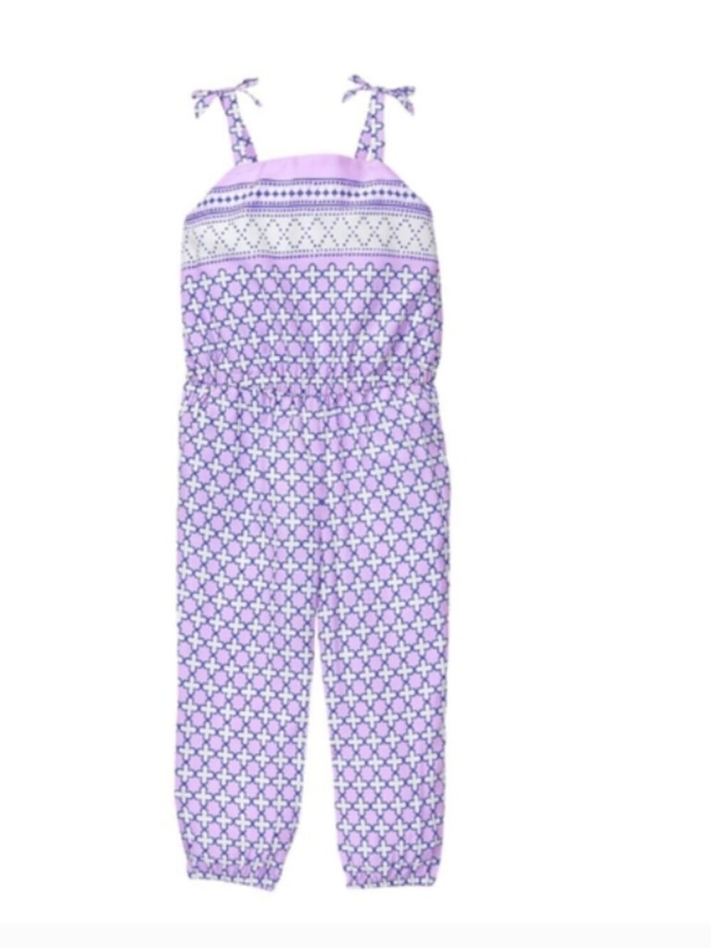 NEW Janie and Jack Coast Along Boardwalk Summer Jumpsuit Sz 6 Lavender Bow Strap